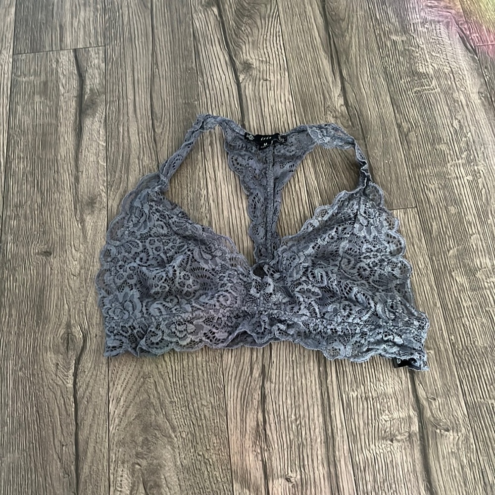 Grey lace bralette